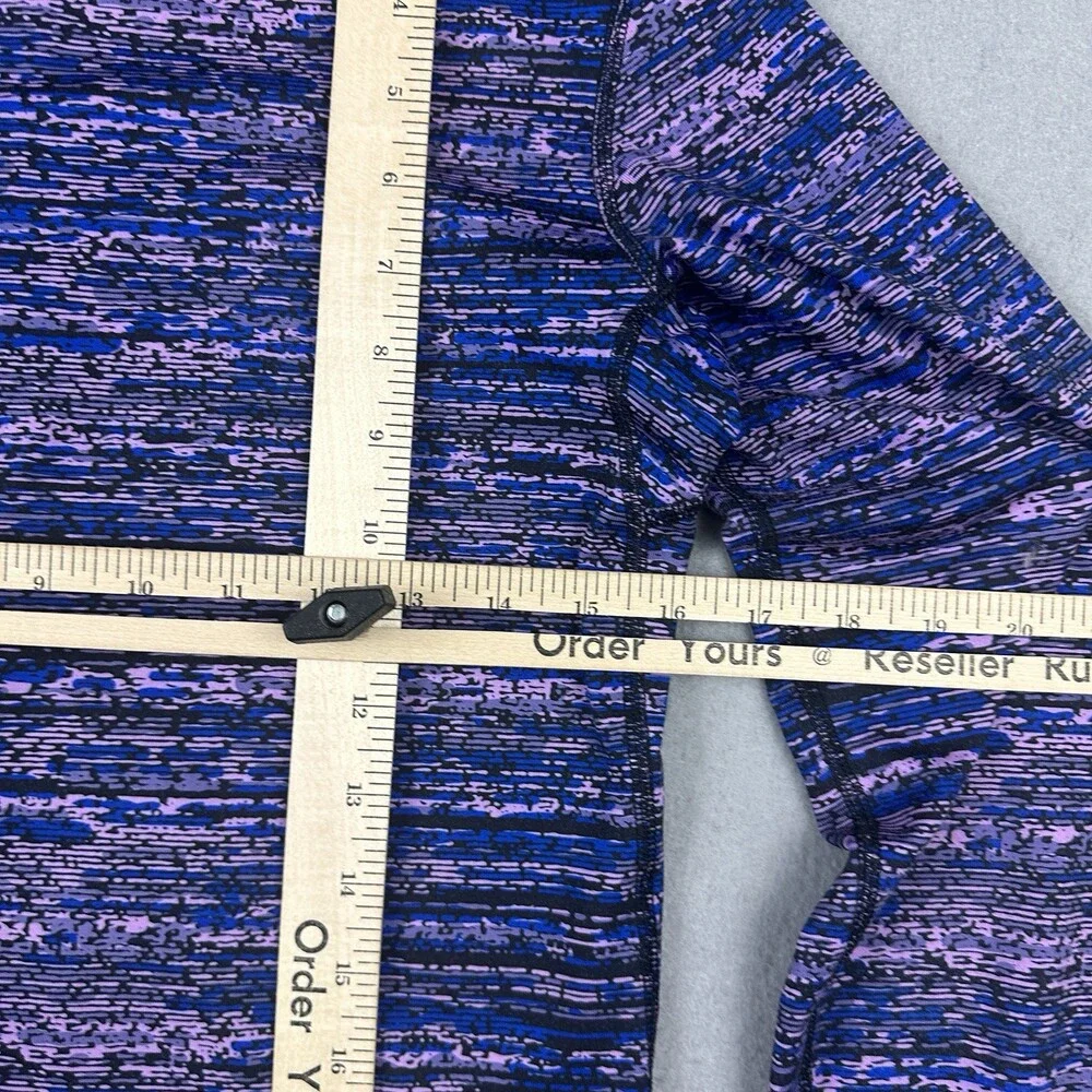 Nike Pro Sweater Women Large Blue Purple Geo Print 1/4 Zip Dri-FIT Workout Gym L